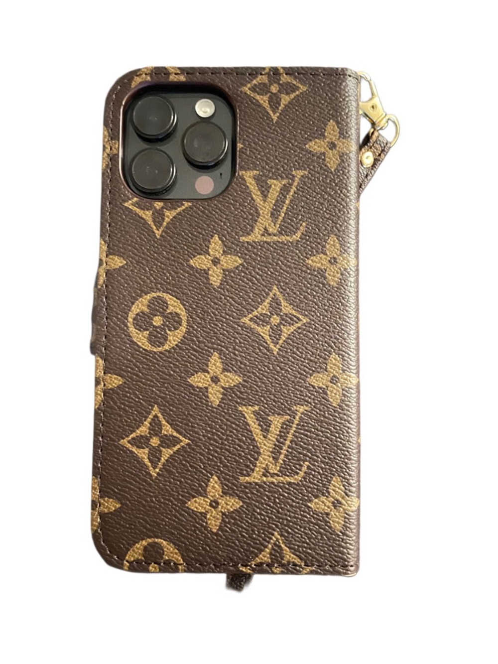 Brown Monogram Phone Wallet Case Wristlet | Snap Closure Card Holder Clutch - Picture 2 of 5
